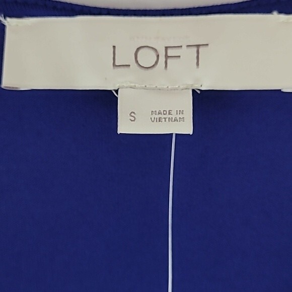 Loft Blue Jersey Knit Sleeveless Dress with Elasticized Waist. Size Small. NWT - Picture 8 of 9